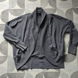 Gray Open Front Cardigan